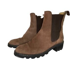PALLADIUM Brown Suede Women’s Chelsea Boots Size 10 Small Heel